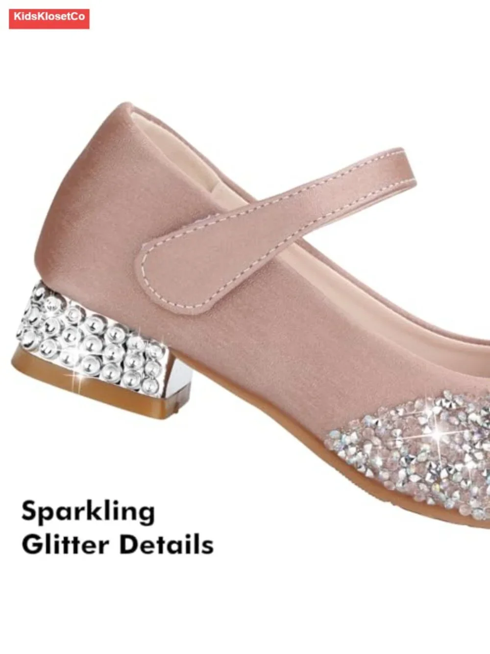 Girls Mary Jane Flats Glitter Low Heel Princess Dress Shoes Toddler Little Big